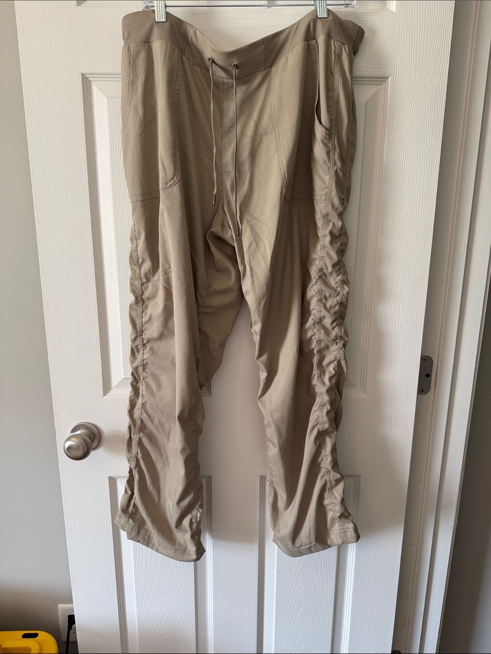 St. John's Bay Taupe Drawstring Jogger Pants with Side Ruching